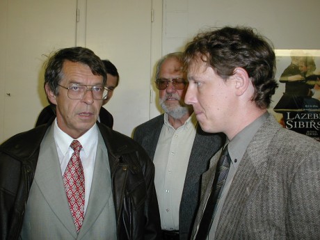 Stanislav Gross v Českém Brodě se starostou města (ODS) Jaromírem Fischerem