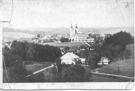 Bystré u Poličky z roku 1930 na dobové pohlednici